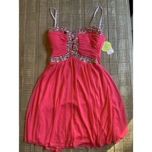 Windsor Pink Color Diamond Dress Strapless New‎ NWT Size 7 / 8 Zip Back